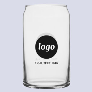 Eenvoudig logo met tekst promotionele zakelijke ac blikvorm glas