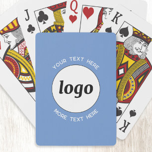 Eenvoudig logo met tekst Zakelijke promotie blauw Pokerkaarten