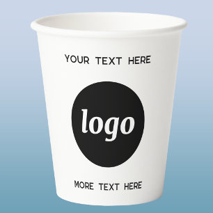 Eenvoudig Logo Met Zakelijke Tekst Papieren Bekers