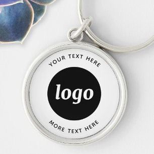 Eenvoudig logo met zakelijke tekst sleutelhanger