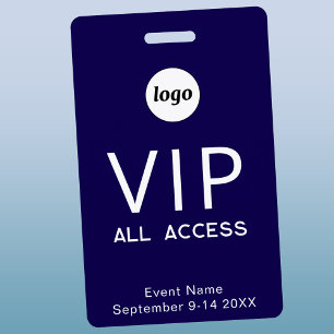 Eenvoudig Logo Minimalistisch VIP-Event Navyblauw Badge