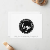 Eenvoudig Logo minimalistisch wit Notitiekaartje (Voorkant / Achterkant in situ)