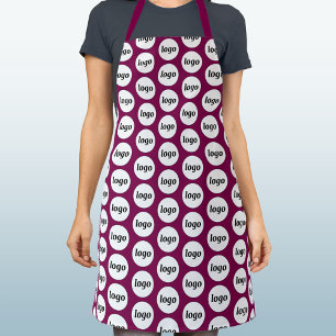 Eenvoudig Logo Patroon Promotionele Magenta Roze Schort