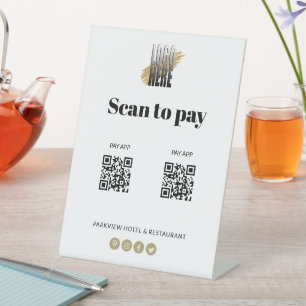 Eenvoudig Logo scannen naar betaling van twee QR-c Reclamebord Met Voetstuk