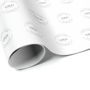 Eenvoudig logo zakelijk brandingpatroon op maat cadeaupapier