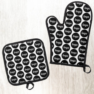Eenvoudig Logo Zakelijk Promotiepatroon Ovenwant & Pannenlap Set