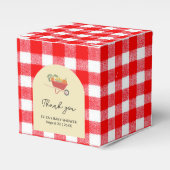 Eenvoudig lokaal geteeld Red Gingham Baby shower Bedankdoosjes (Voorkant Zijde)