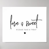 Eenvoudig Love is Sweet Trouw Bruiloft Favor Teken Poster (Voorkant)