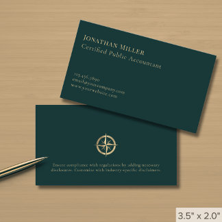 Eenvoudig Luxe Gouden Kompas Logo Visitekaartje