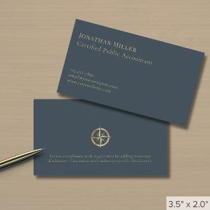 Eenvoudig Luxe Gouden Kompas Logo Visitekaartje