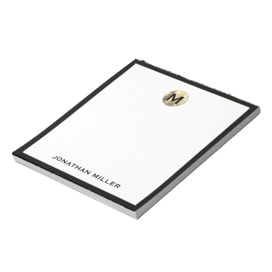 Eenvoudig Luxe Monogram Notitieblok (Gedraaid)