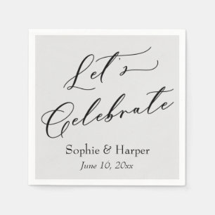 Eenvoudig Luxe Script Lettertype Laten we Vieren G Servet