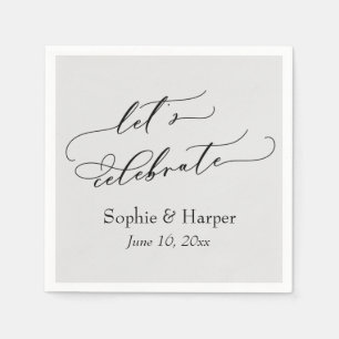 Eenvoudig Luxe Script Lettertype Laten we Vieren G Servet