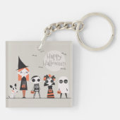 Eenvoudig maar elegant Halloween | Button Sleutelh Sleutelhanger (Achterkant)