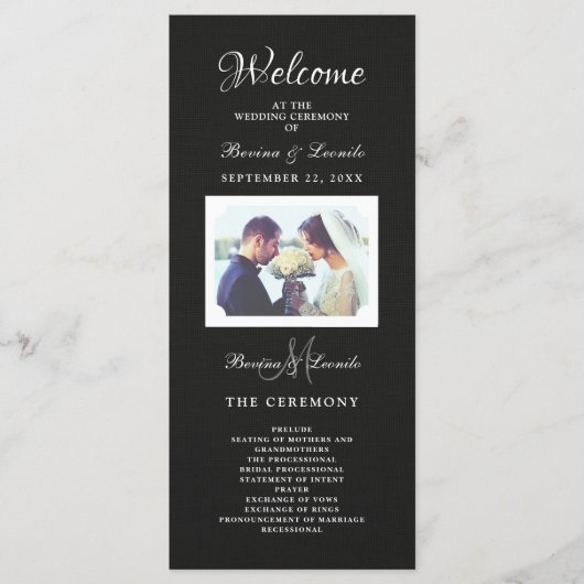 Eenvoudig, maar elegant: zwarte linnen met monogra programma (Voorkant)