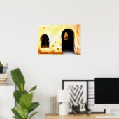 eenvoudig maar mooi huis poster (Thuiskantoor)