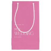 Eenvoudig, maar mooi wit en roze bruiloft klein cadeauzakje (Voorkant)