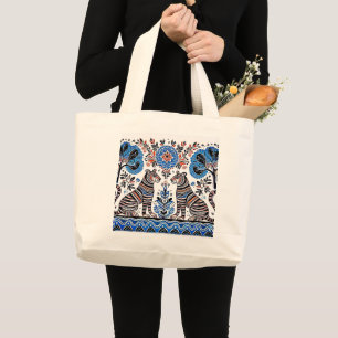 eenvoudig Madhubani-schilderij Grote Tote Bag