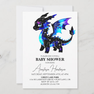 Eenvoudig Magisch Dragon Boy Baby shower Kaart