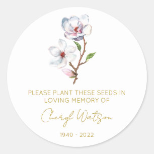 Eenvoudig Magnolia-herdenkingspakket Ronde Sticker