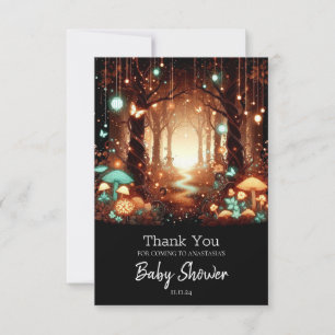 Eenvoudig Majestic Enchanted Forest Baby shower Bedankkaart