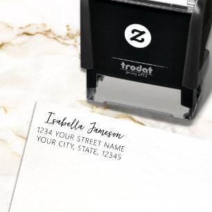 Eenvoudig Manuscript Modern Adres van de Terugkeer Zelfinktende Stempel