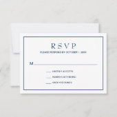 Eenvoudig marinegrenshuwelijk RSVP kaartje (Voorkant)