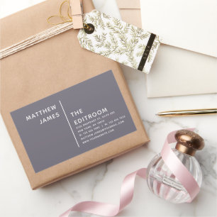 Eenvoudig Matig Paars Grijs Wit Rechthoekige Sticker