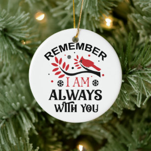 Eenvoudig Memorial Rode Kardinaal Kerstmis Keramisch Ornament