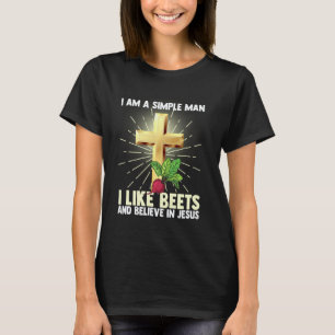 Eenvoudig Mens Liefst Bieten Biet Gelooft in Jezus T-shirt