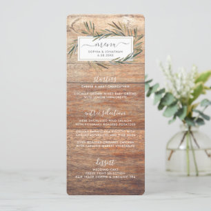 Eenvoudig menu Bindhout botanische kruidenbruiloft
