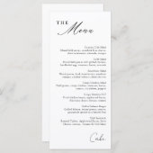 Eenvoudig menu Calligrafie (Voorkant / Achterkant)