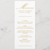 Eenvoudig menu Calligrafie Gold en White Wedding (Voorkant)