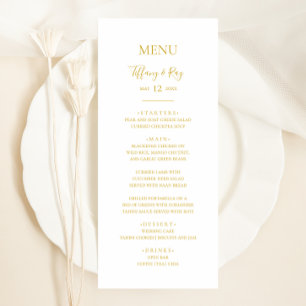 Eenvoudig menu Elegant Gold Weddenrennen