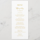 Eenvoudig menu Elegant Gold Weddenrennen (Voorkant)
