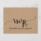 Eenvoudig menu Faux Kraft, keuze RSVP-Briefkaart (Voorkant)