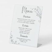 Eenvoudig menu Floral Line Art Weddenschap Reclamebord Met Voetstuk (Voorkant)