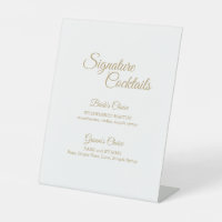 Eenvoudig menu Gold Calligraphy Cocktail