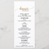 Eenvoudig menu Gold Calligraphy Wedding (Voorkant)