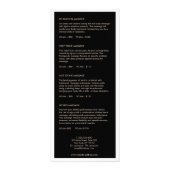 Eenvoudig menu Lijst met zwarte-spaszalonprijzen (Achterkant)