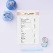 Eenvoudig menu met een modern monogram Roos Gold P (Enkel)