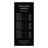 Eenvoudig menu Modern Black en White Salon Service (Voorkant)