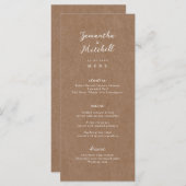 Eenvoudig menu Rustic Kraft Brown (Voorkant / Achterkant)