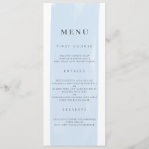 Eenvoudig menu Waterverf bruiloft