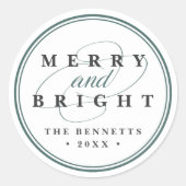 Eenvoudig Merry | Aangepaste feestdag Ronde Sticker (Voorkant)