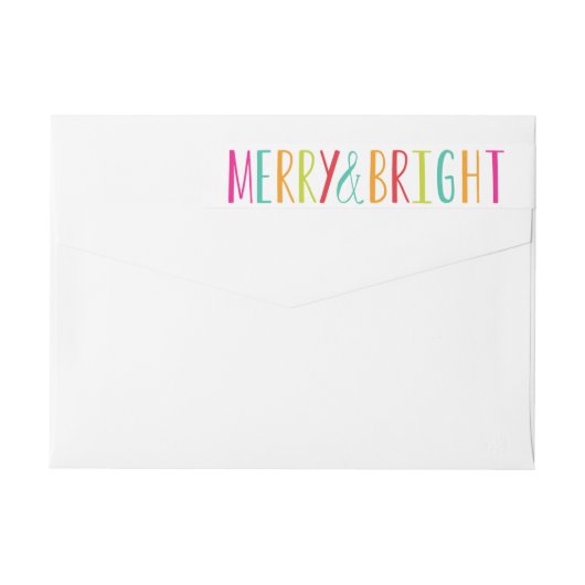 Eenvoudig Merry & Bright Wraparound Address Label (Achterkant)