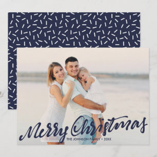 Eenvoudig Merry kerst Full Photo marine Kaart