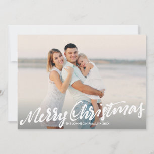 Eenvoudig Merry kerst Full Photo wit Kaart