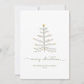 Eenvoudig 'Merry kerstboomscript' Feestdagenkaart (Voorkant)