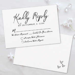 Eenvoudig met de Hand Getekend Bizar Fantasievol H RSVP Kaartje